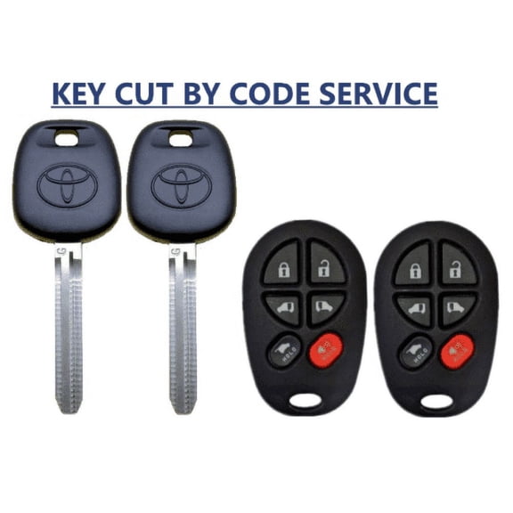 CUT BY CODE + 2 Toyota Transponder G Chip Key + 6 Button Remote GQ43VT20T VLS