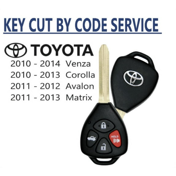 CUT BY CODE + NEW Toyota Remote Key 2010-2014 Matrix Corolla Avalon GQ4-29T G VLS