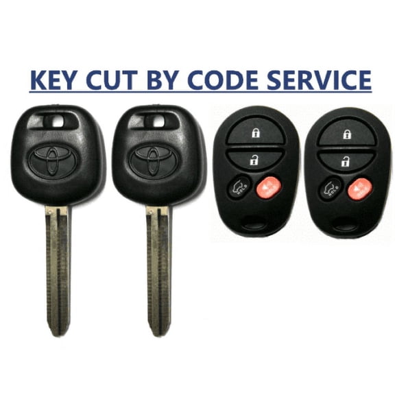 CUT BY CODE SERVICE + 2 Toyota Chip Key 44D Dot + 4B Remote Gate GQ43VT20T VLS