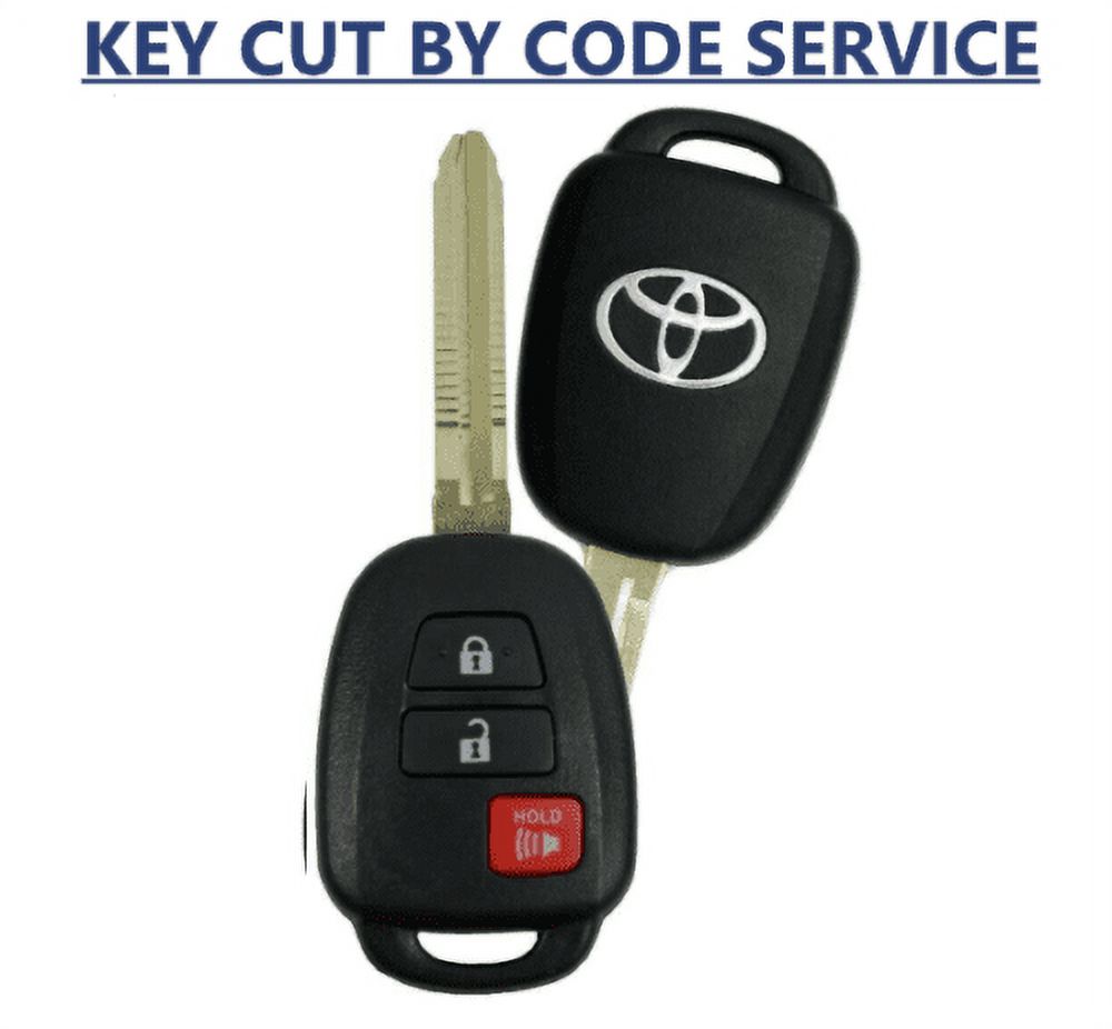 Highlander Blade Key CUT BY CODE SERVICE + Toyota Highlander 2014-2019 Remote Key (H chip ...