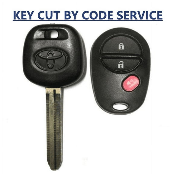 CUT BY CODE SERVICE + Toyota Transponder Chip Key 44D Dot + 3B Remote GQ43VT20T VLS