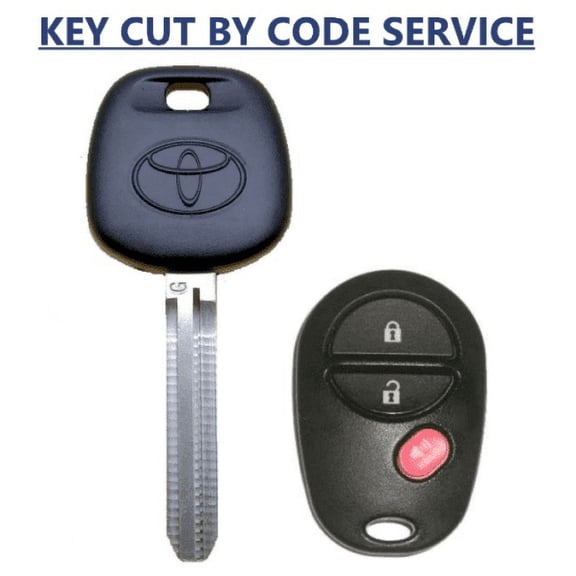 CUT BY CODE SERVICE + Toyota Transponder G Chip Key + 3 Button Remote GQ43VT20T VLS