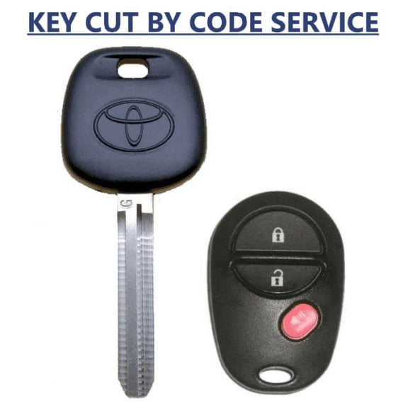 CUT BY CODE SERVICE + Toyota Transponder G Chip Key + 3 Button Remote GQ43VT20T VLS