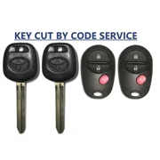 CUT BY CODE SERVICE + X2 Toyota Transponder Key 44D Dot + 3B Remote GQ43VT20T
