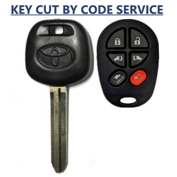 CUT BY CODE + Toyota Sienna Transponder Chip Key 44D Dot + 6B Remote GQ43VT20T VLS