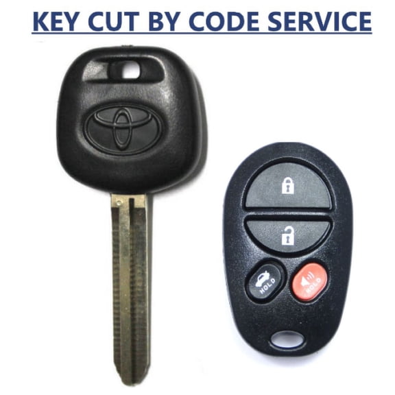 CUT BY CODE + Toyota Transponder Chip Key 44D Dot + 4B Remote Trank GQ43VT20T VLS