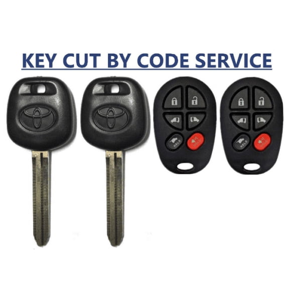 CUT BY CODE + X2 Toyota Sienna Transponder Key 44D Dot + 6B Remote GQ43VT20T VLS
