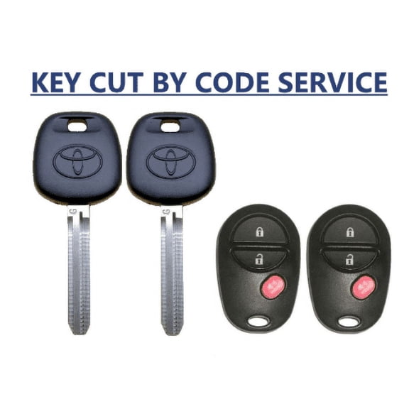 CUT BY CODE + X2 Toyota Transponder G Chip Key + 3 Button Remote GQ43VT20T VLS