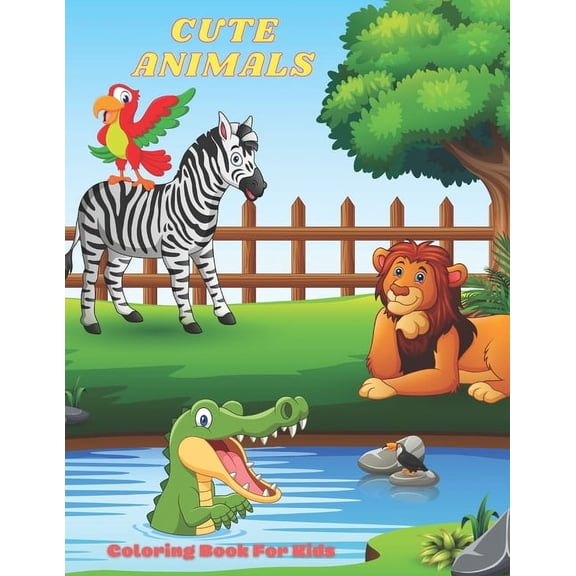 CUTE ANIMALS - Coloring Book For Kids, (Paperback)