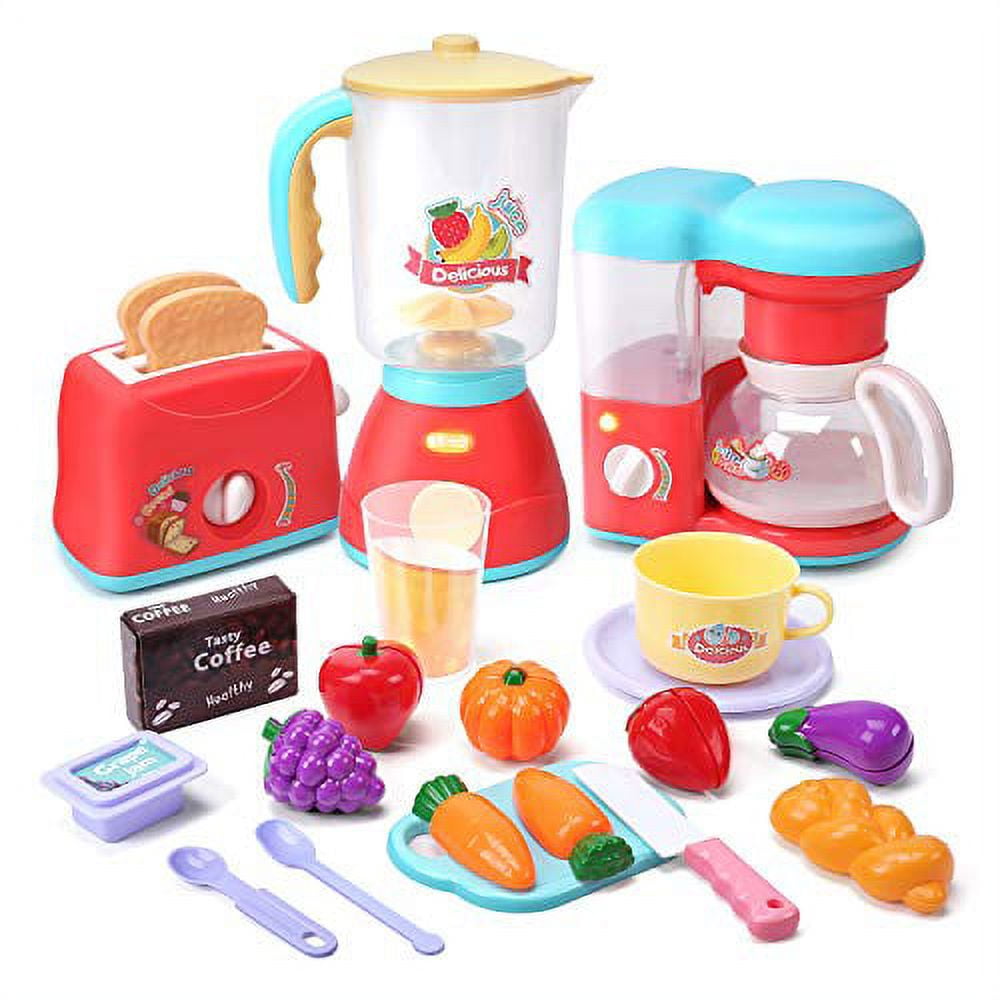 CUTE STONE Kitchen Appliances Toy,Kitchen Pretend Play Set with Coffee