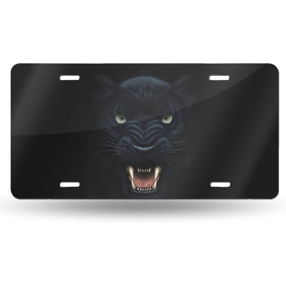 CUTEDWARF Novelty Decorative Signs Angry Panther Face On Dark Wall Decor Sign 6 X 12 Inch