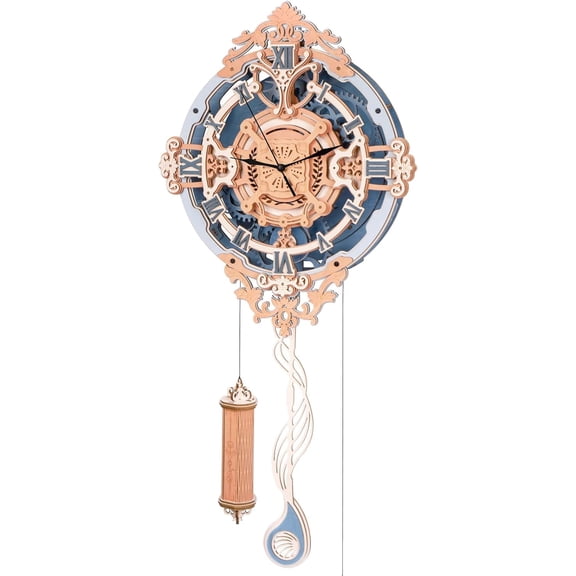 CUTEHELPER 3D Puzzles for Adults Vintage Wooden Pendulum Clock Kits 12", Mechanical Building Model Kits DIY Wall Clock Hobbies for Adults Home Decor Gifts for Teens