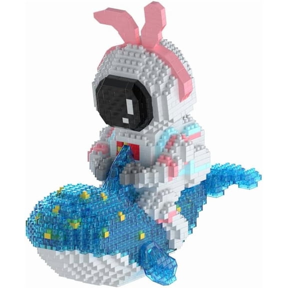 CUTEHELPER Astronaut Mini Bricks Micro Building Kit for Kids and Adults Space Toys with LED Lighting Kit Whale Space Travel Compatible Nano (1450 Pieces)