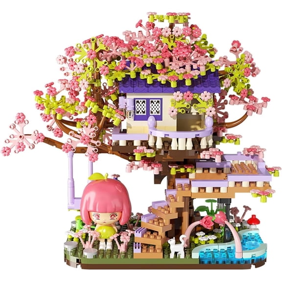 CUTEHELPER Cherry Blossom Bonsai Tree Building Set Tree House Model Sets for Kids Adults 1475 Pcs Mini Micro Bricks Collectible Creative Gift for Teens Girls 8+