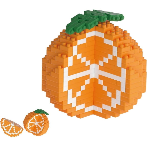CUTEHELPER Detachable Fruit Series Mini Bricks Micro Building Kit Toys,Desktop Ornaments Compatible Nano Kids (810 Pieces) (Orange)