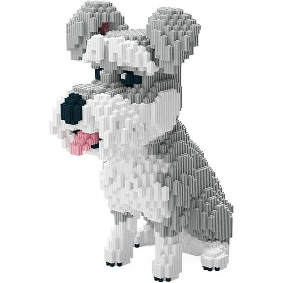 CUTEHELPER Dog Schnauzer Micro Building Blocks Set2817PCSBrick Building Kit Gift for Adults and Kids