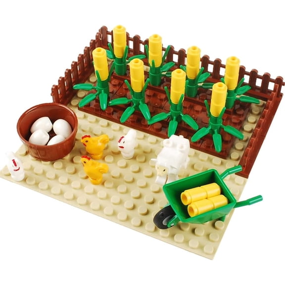 CUTEHELPER Farm Field Set Building Blocks,Plant Animal Crops Building Bricks Kit DIY Building Set Compatible All Major Brands (Animal)