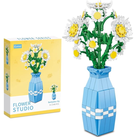 CUTEHELPER Flower Building Kit, 548pcs DIY Artificial Botanical Collection, Barbados Lily Flower Kit, Home and Office Decorations