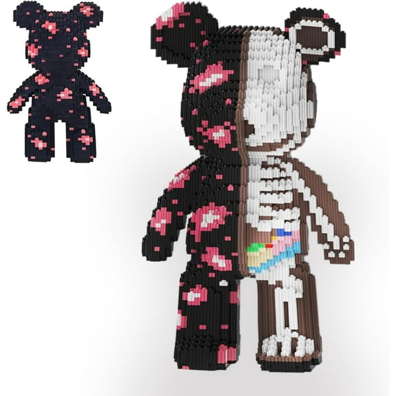 CUTEHELPER Halloween Hocus Pocus Skeleton Bear Micro Building Blocks Set(3688Pieces) Animal Bear Building Blocks Gift for Adult and Kid