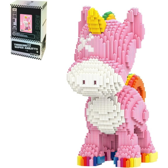 CUTEHELPER Pink Unicorn Animal Micro Building Blocks Set Gift for Adults and Kids 4460 Pieces,Unicorn Brick Building Kit