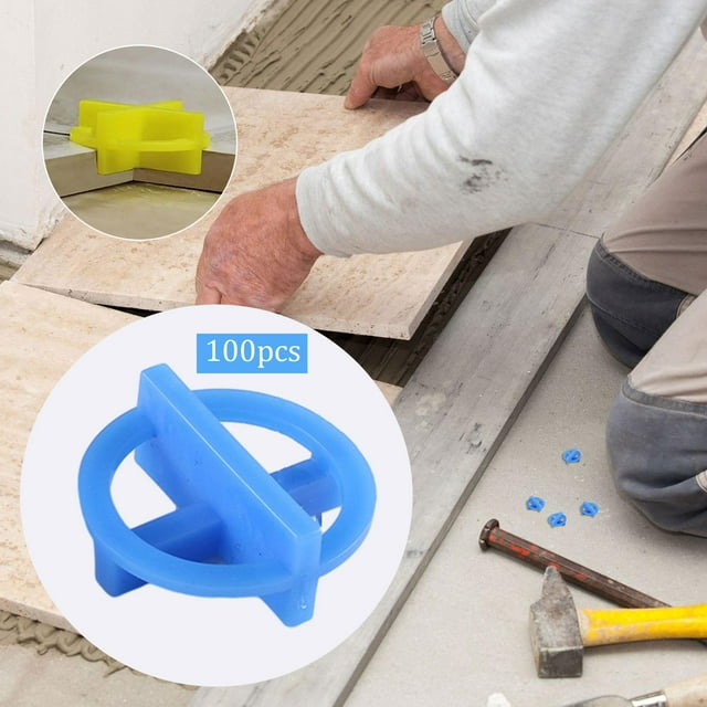 CUTICATE 100 Pieces Tile Spacers Tile Gaps Leveling System Tiling Tools Grout Spacers Cross Tile