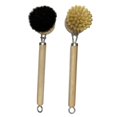 thumbnail image 1 of CUTICATE 2 Pieces Wooden Dish Brush Kitchen Cleaning Brush Practical with Long Handle Pots Pans Dishes Brush for Cleaning Kitchen Sink sisal and horse hair, 1 of 8