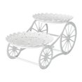 thumbnail image 1 of CUTICATE 2 Tier Serving Tray 2 Layer Fruit Plate Holder Multipurpose Candy Cake Display Stand Wedding Cake Stand for Party Living Room hollow round, 1 of 8