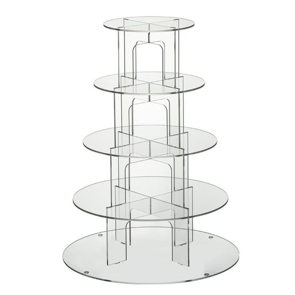CUTICATE Acrylic Cupcake Stand Afternoon Tea Stand High Tea Stand Cupcake Display Holder for Birthday Tea Party Cookies Party Supplies 5 Tier