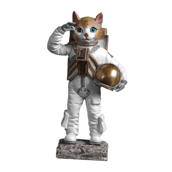 CUTICATE Astronaut Statue Table Centerpiece Cute Creative Freestanding Sculpture Cat Statue for Hotel Office Bar Bookshelf Decoration
