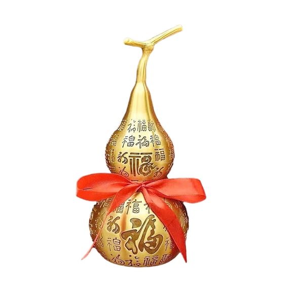CUTICATE Character Brass Gourd Tabletop Decoration Handcrafted Traditional HU Lu Figurine for Spring Festival Decor Sturdy 22cm