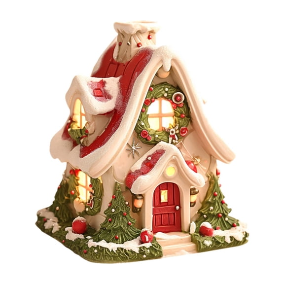 CUTICATE Christmas Cabin Incense Burner Log Cabin Incense Burner Collection Xmas Village Houses Incense Holder for Living Room Bedroom