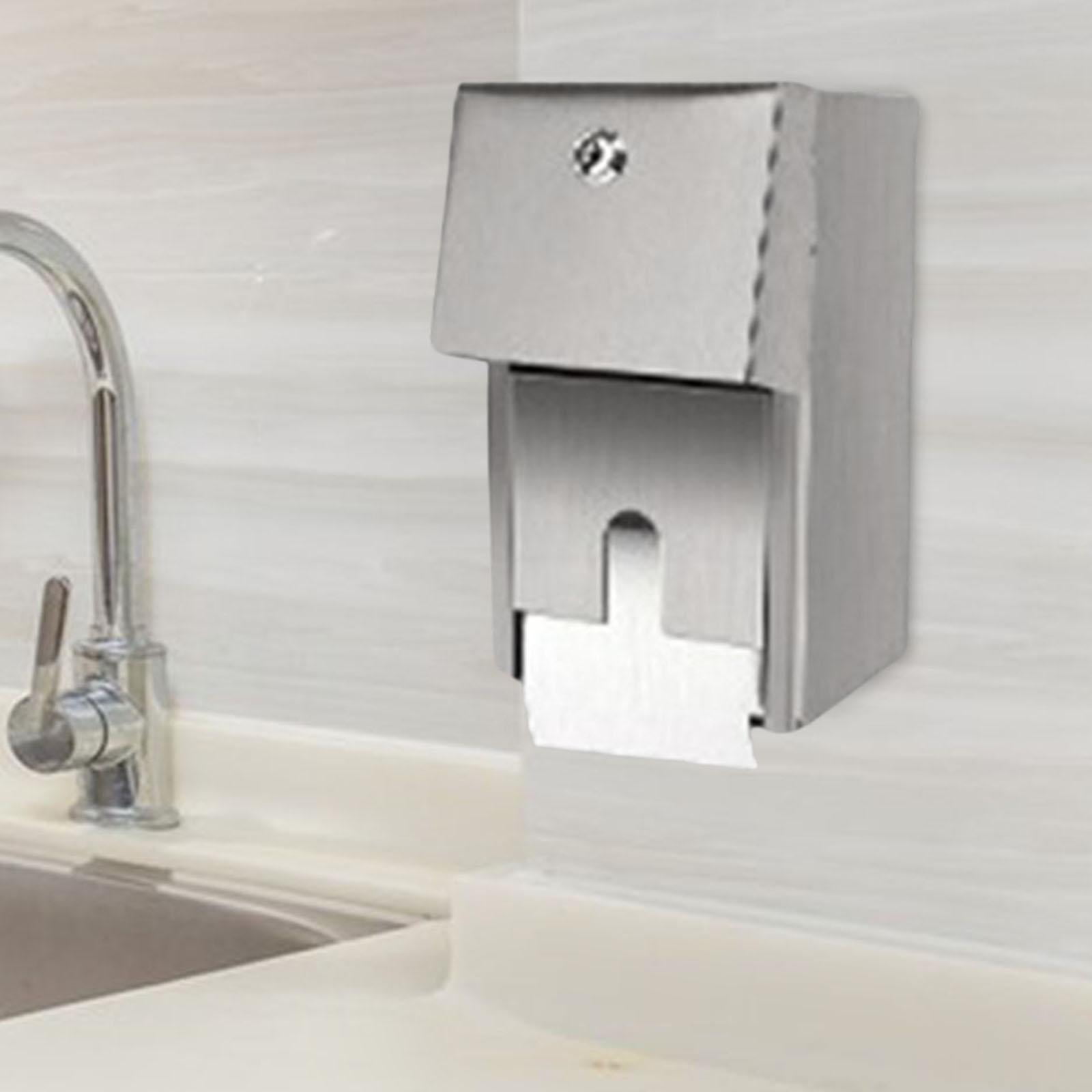 CUTICATE Commercial Toilet Tissue Dispenser Hold s Capacity Modern Wall Mount Lockable Roll Paper Holder Tissue Holder for Malls