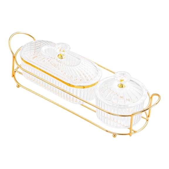 CUTICATE Dried Fruit Plate Cookie Jar Food Storage Box Snacks Dish Candy Nuts Dish Seasoning Containers for Holiday Party Home Kitchen Clear S