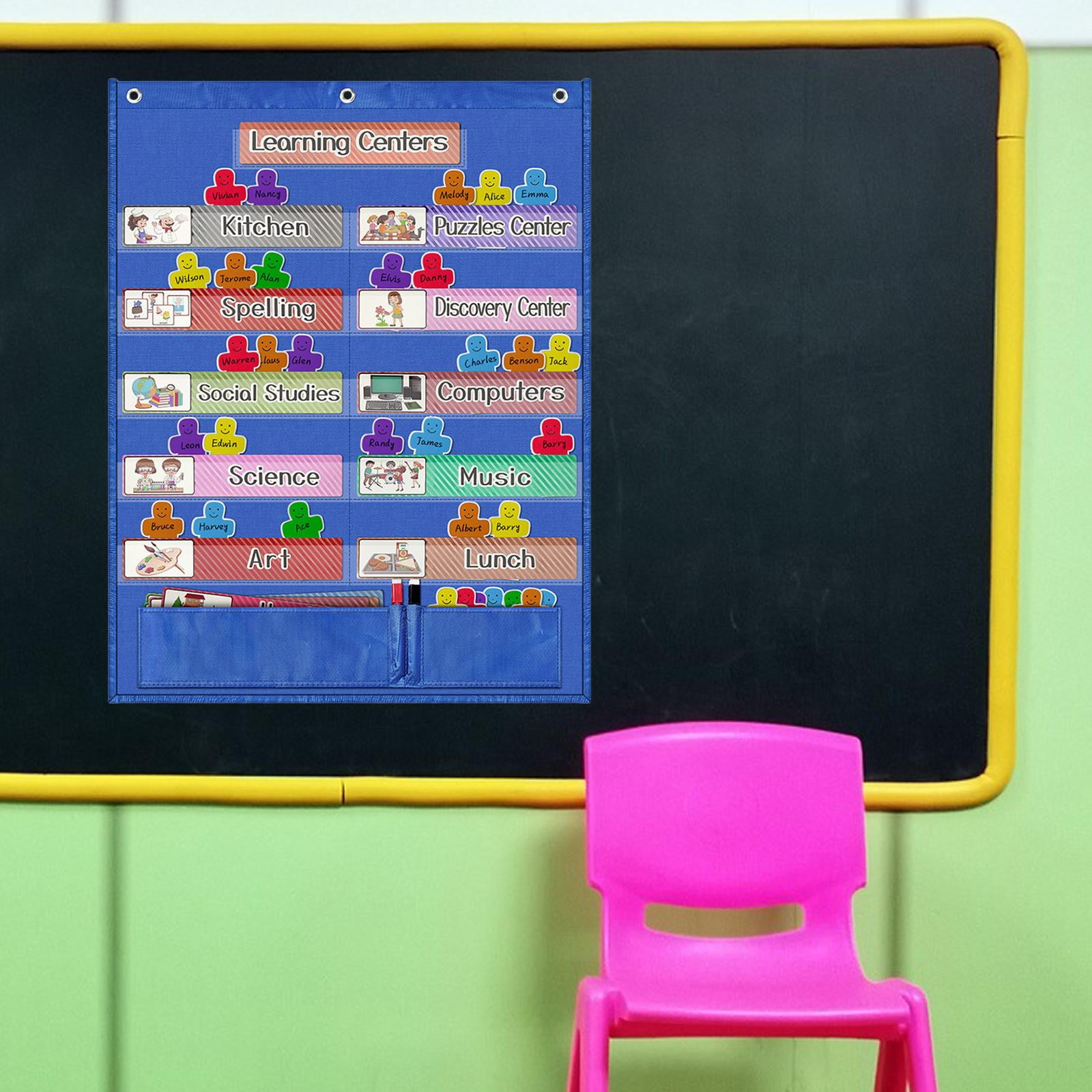 CUTICATE Educational Chart Learning Center Pocket Chart, 56x71.5cm