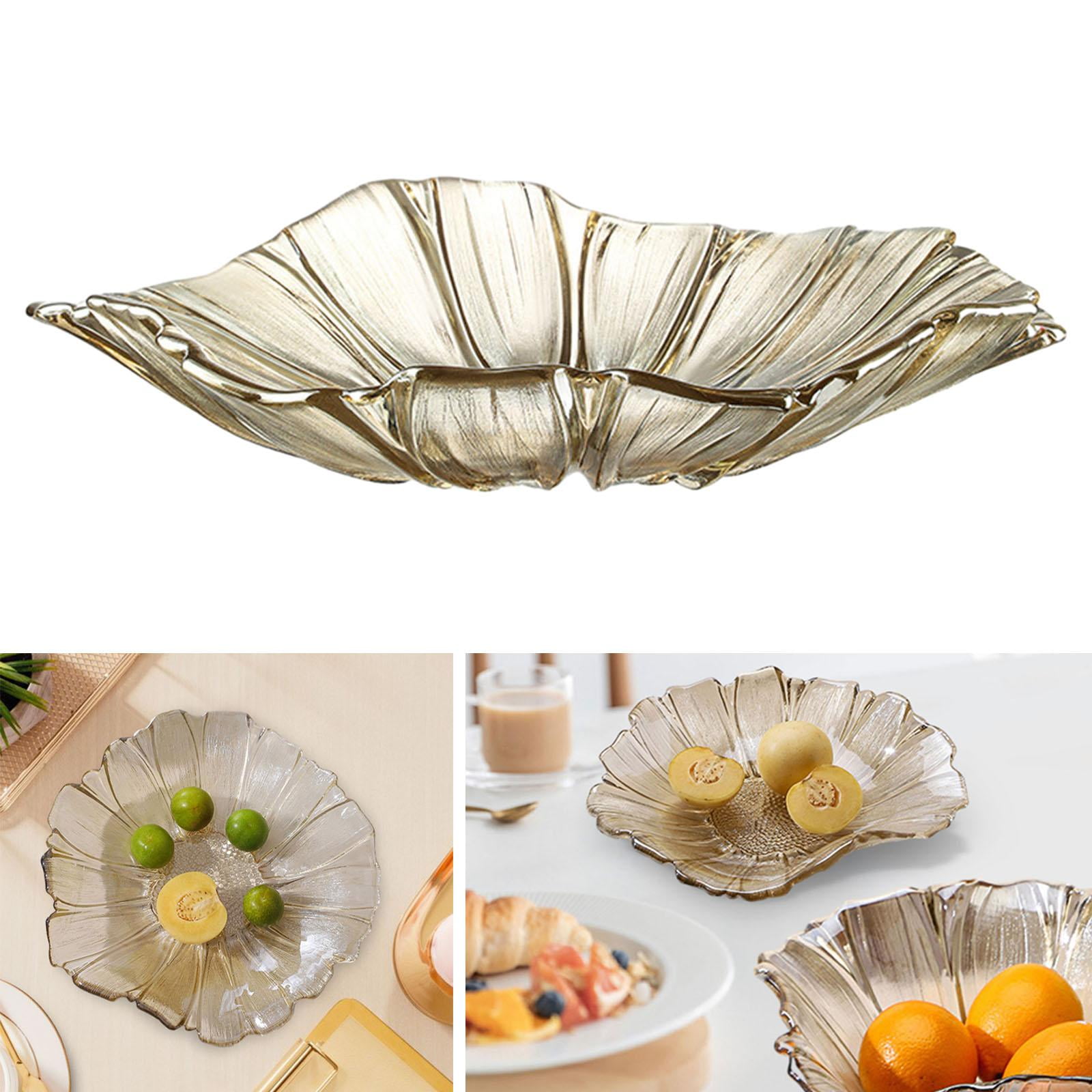 CUTICATE Fruit Plate Glass Fruit Bowl Decorative Salad Desert Plates