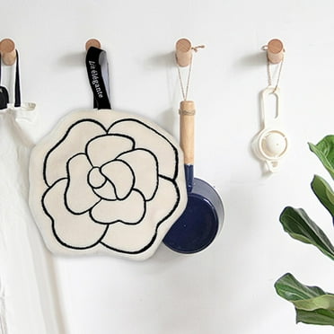 CUTICATE Hand Towel with Hanging Loops Dish Towels Modern Absorbent Decorative Soft Washcloths Hanging Kitchen Towels for Kitchen Home flower