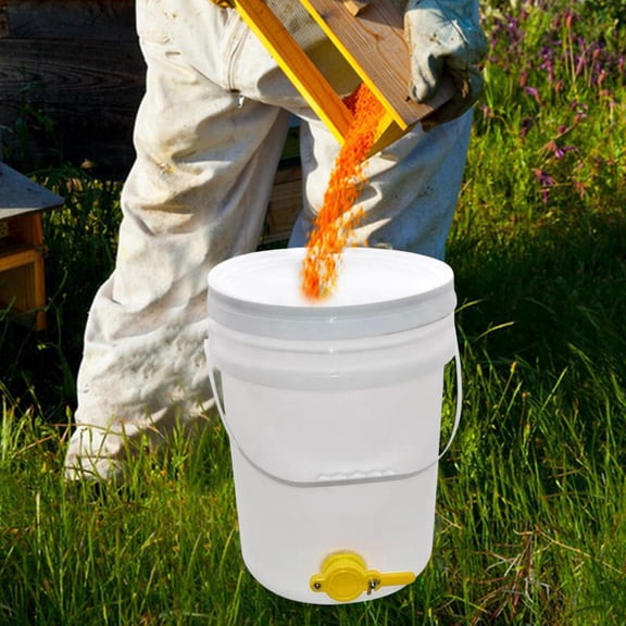 CUTICATE Honey Pail Honey Extractor Equipment Syrup Storage Dispenser Portable Lightweight with Gate Valve Bucket for Home Improvement 20L