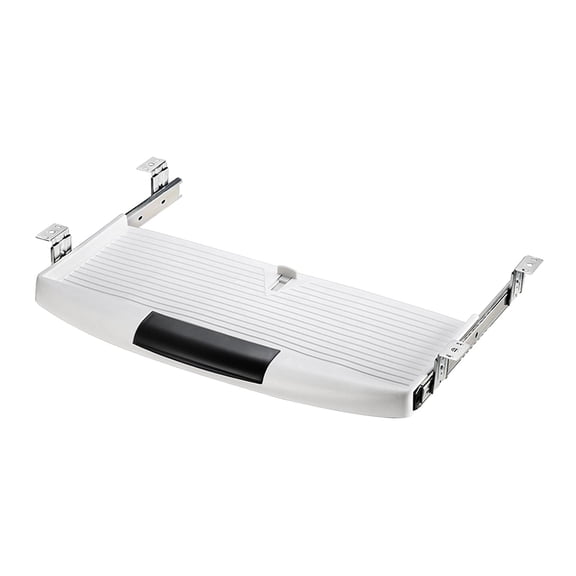CUTICATE Keyboard Tray under Desk Sliding Keyboard Drawer Tray Pull Out Silent Slide Rail Computer Drawer for Home Office Workstations White