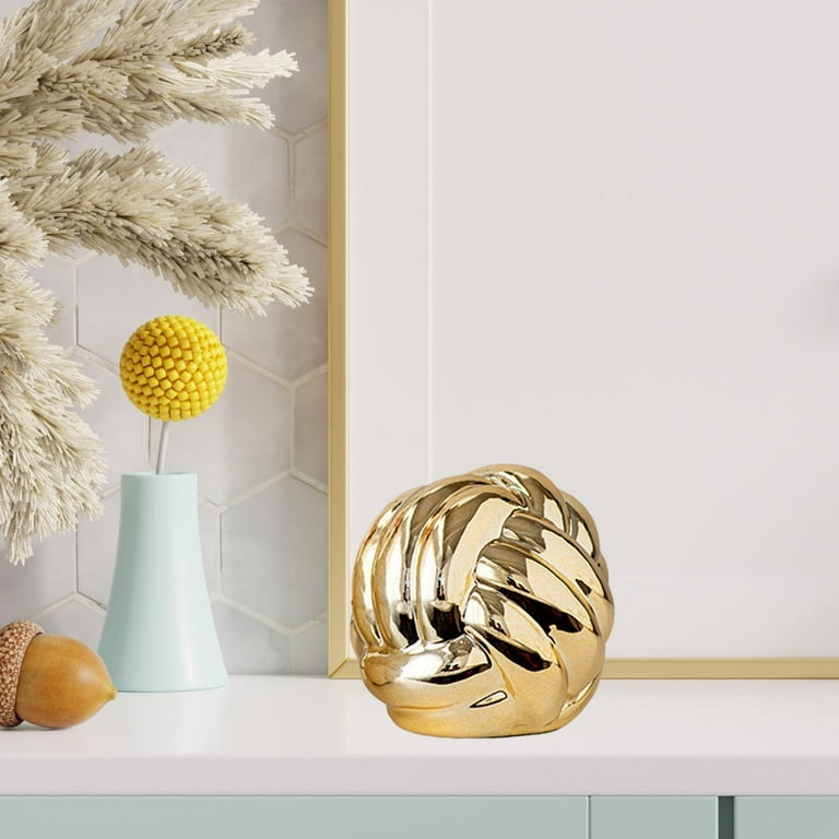 CUTICATE Knot Pillow Ball Knotted Pillow Statue Decorative Knotted Pillows Round Knot Pillow for Photography Decorative Floor Birthday Gold
