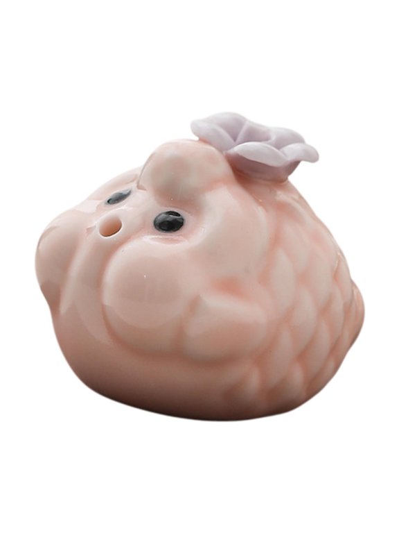 Mini Bubble Statue Ceramic Tea Holder Table Decor Modern Tabletop Ornament Small Sculpture for Cabinet Pink
