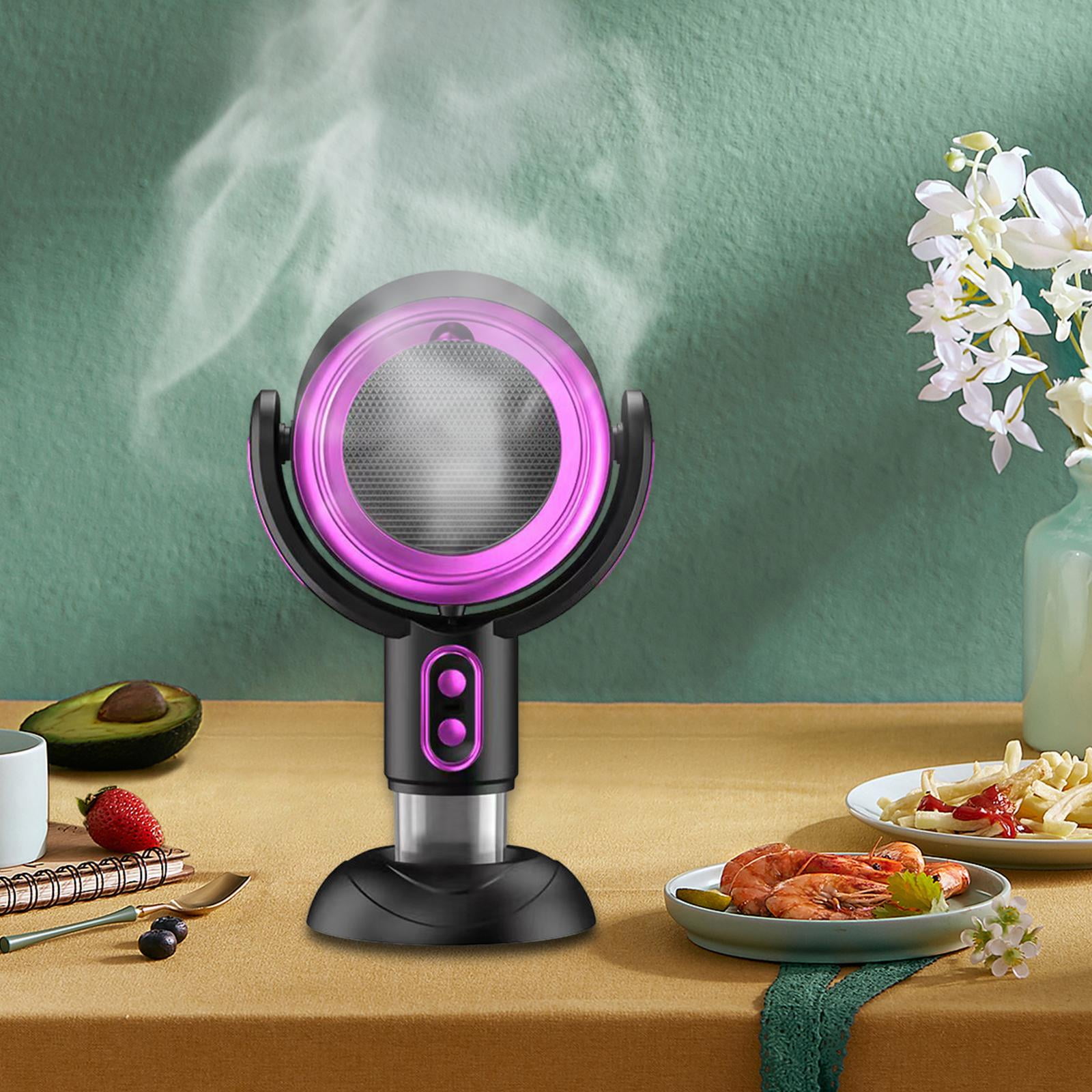CUTICATE Mini Cooker Hood Desktop Range Hood 8W 5V 15 degree Adjustment Quiet Countertop Kitchen Exhaust Fan for Kitchen RV Grilling Hot Pot violet