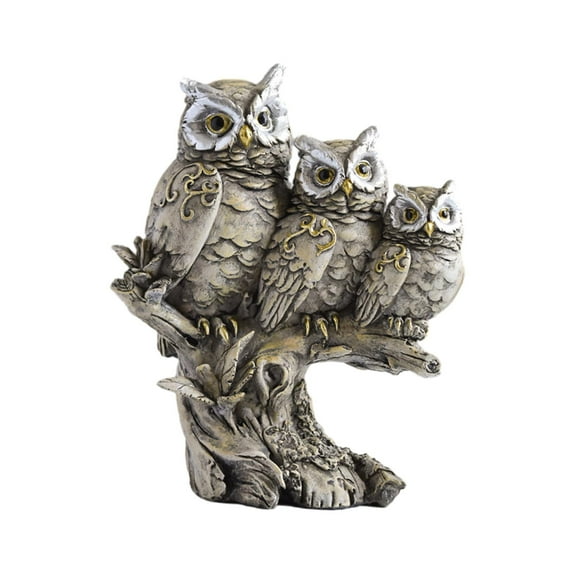 CUTICATE Owl Figurines Owl Sculpture Home Decor Animal Statue Owl Statue for Living Room Bookshelf ,Table Centerpiece Furnishing Decor Gray
