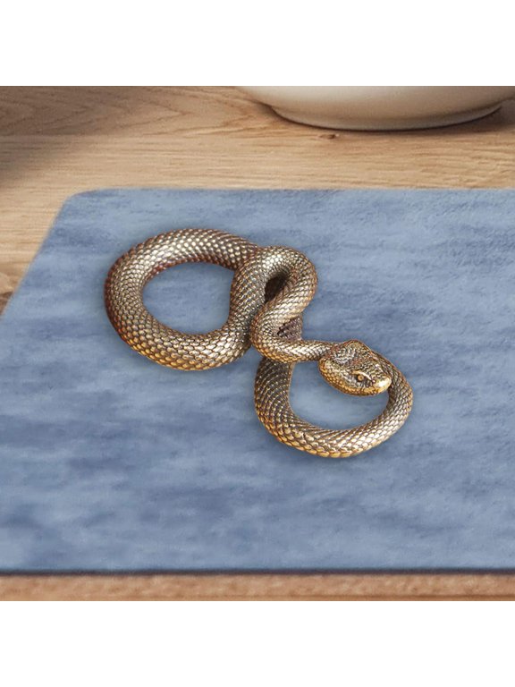 Python Keychain Brass Snake Statue Crafts Room Office Decor Snake Ornament Mini Snake Figurine for Bedroom Teahouse Bookshelf