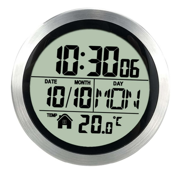CUTICATE Shower Clock 5.7inch ,Waterproof Round Digital Shower Timer Clock Wall Clock Bathroom Clock,Screen Display Calendar Month and Date
