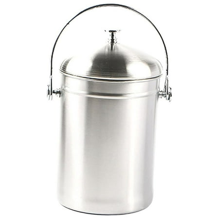 CUTICATE Stainless Steel Compost Bin Food Waste Bucket, Useless Vegetables Kitchen Counter Recyclable Compost Bin for Bathroom Counter large