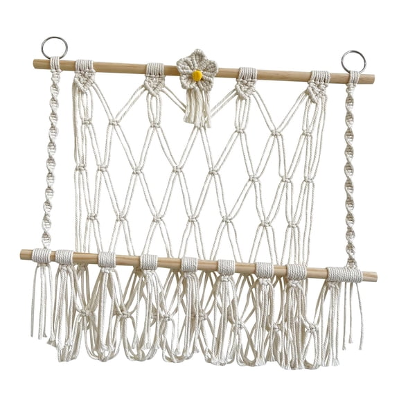 CUTICATE Stuffed Animals Storage Hammock Hand Woven Tapestry Plush Toys Holder Net Space Saving Easy to Install for Nursery Home Decor D