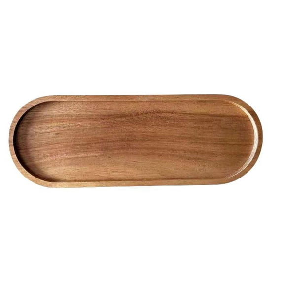 CUTICATE Wood Dessert Plate Wooden Tray, Tea Drink Platter Dessert Plates Breakfast Tray, Food Dish for Kitchen Countertop Living Room oval