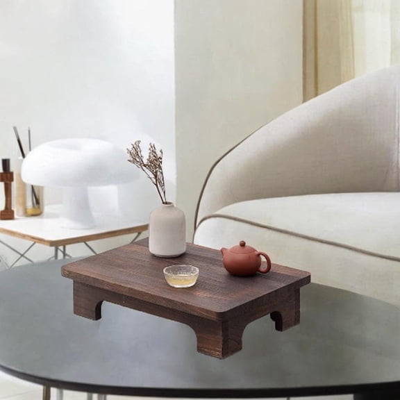 CUTICATE Wood Low Coffee Table 10 cm Height Modern Compact Lightweight Elegant Coffee Table Stool for Window Sill Sitting on The Floor 40x28x10cm