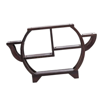 CUTICATE Wooden Display Stand Organizer Retail Display Riser Chinese Antique Curio Storage Rack Figure Display Shelf for Indoor Plants A