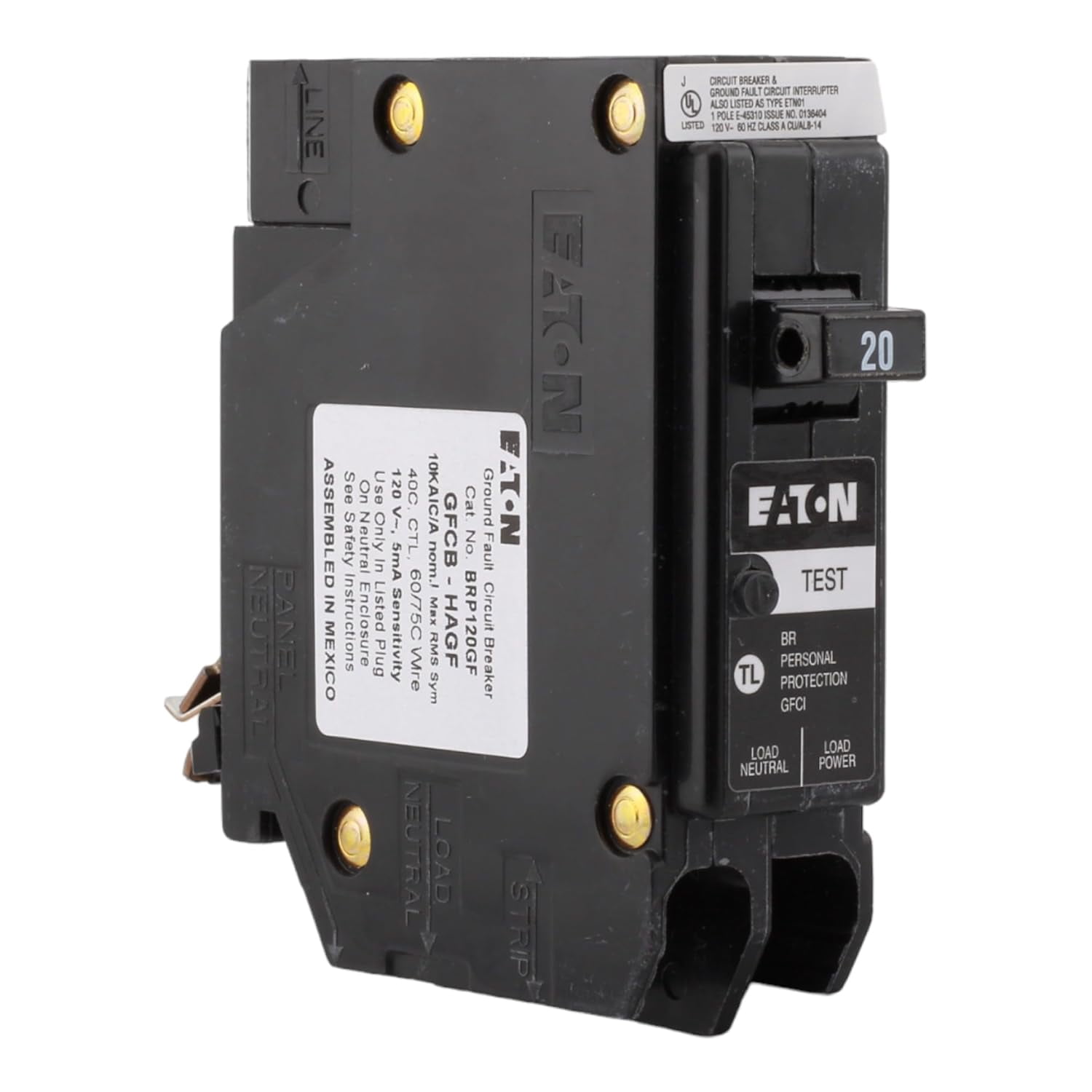 New Eaton BRHN120AF 1 Pole Combination Arc Fault Circuit Breaker
